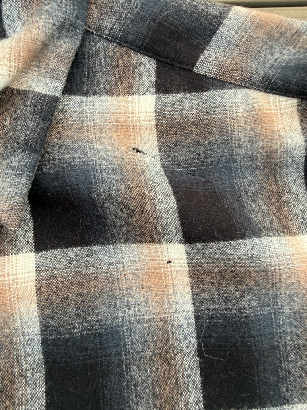 Pendleton Black, Brown and Cream Plaid Flannel Shirt - Picture 2 of 3